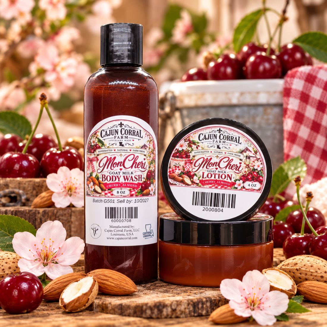 Mon Cheri Goat Milk Body Wash & Lotion Bundle – Cherry Almond