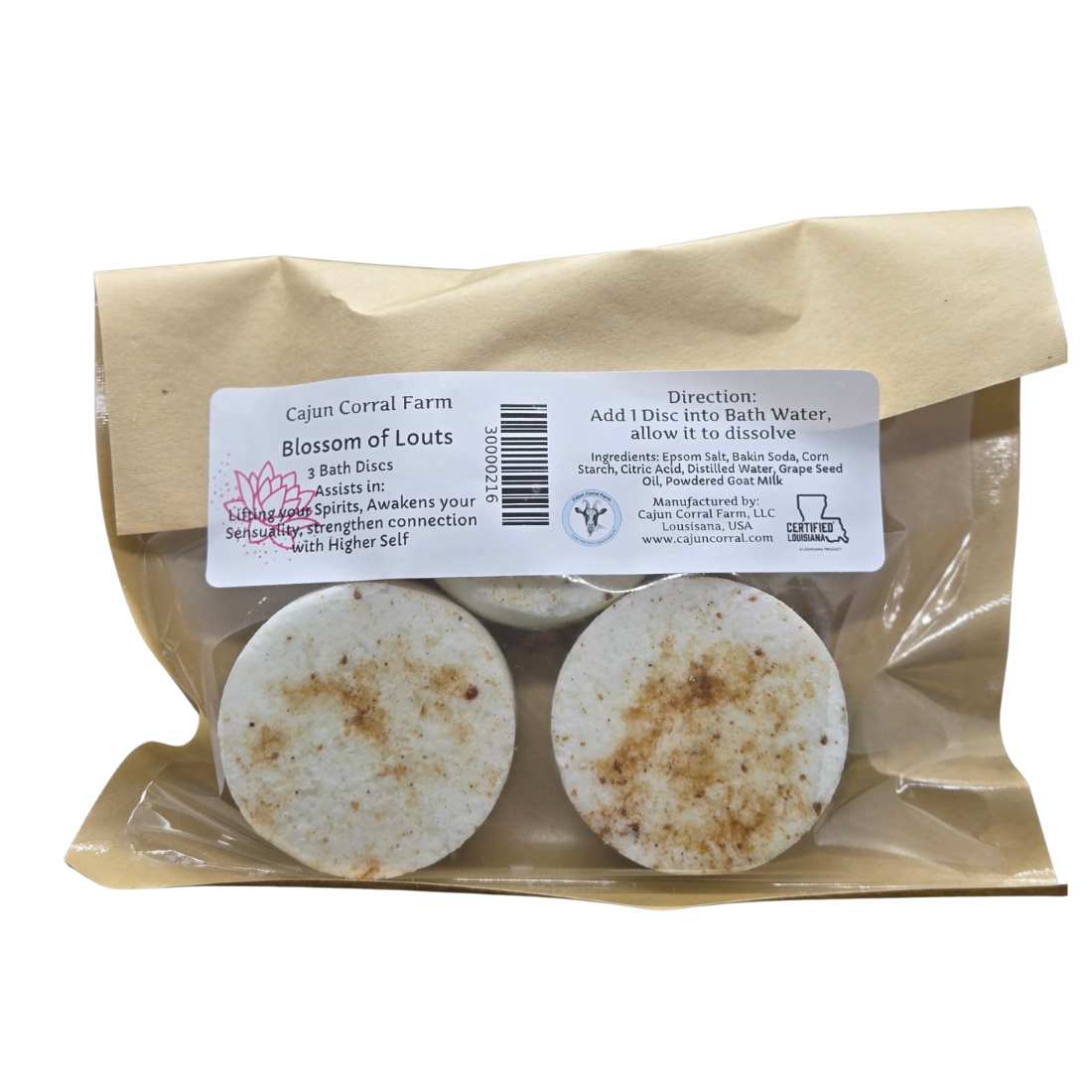 Goat Milk BathFizzy Soak DeLux - Blossom of Lotus 3 bath disks
