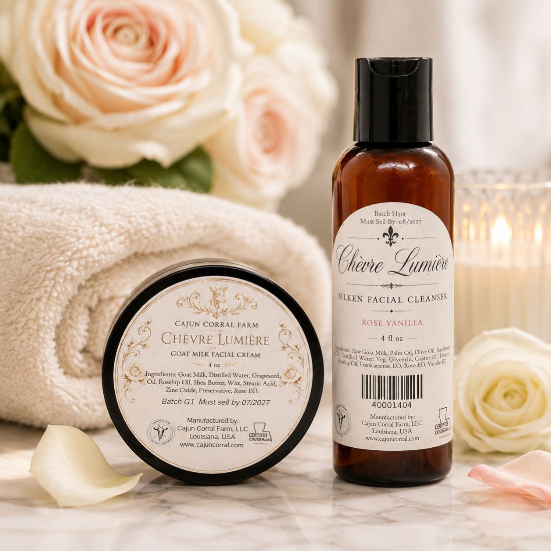 Chèvre Lumière Rose Vanilla Facial Kit