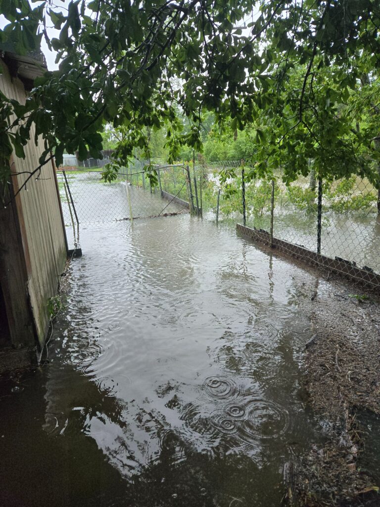 flood outside barn
