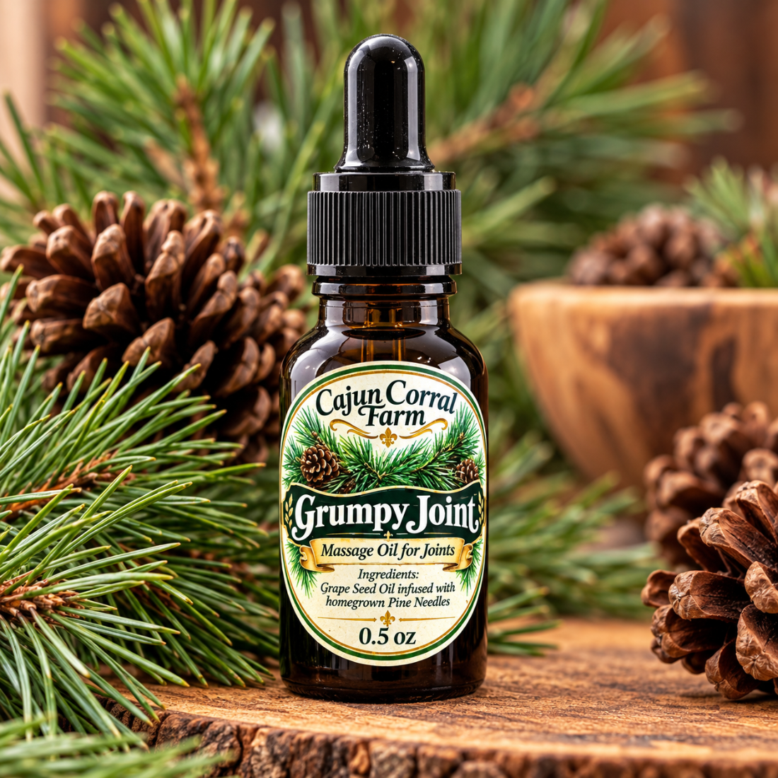 Grumpy Joints Massage Oil – Pine Needle Infused | 0.5 oz