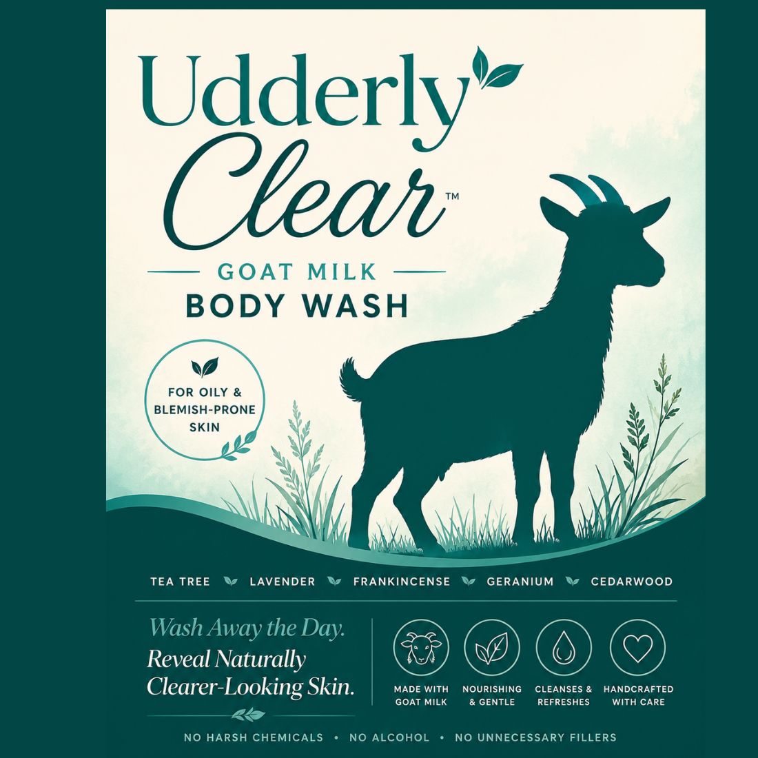 Udderly Clear™ Goat Milk Body Wash | Tea Tree Essential Oil for Blemish-Prone Skin - 8 oz - Image 4